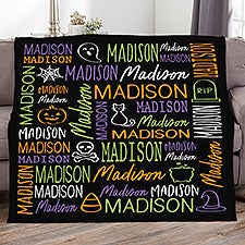 Halloween Repeating Name Personalized Blanket - 51960