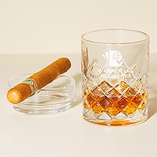 Personalized Logo Whiskey Glass Ashtray Set - 51966