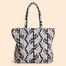 Vera Bradley Embroidered Original Tote-Calyx+Quill Black - 52051