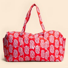 Vera Bradley Embroidered Large Original Duffel Iconic Paisley Goji Berry Red - 52063