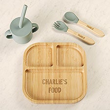 Personalized Kids Bamboo Dinnerware Set - 52418