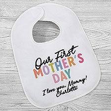 Colorful First Mothers Day Personalized Baby Bib - 52613