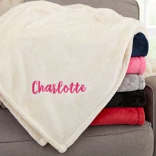 Cozy Name Embroidered Fleece Throw Blanket - 52811