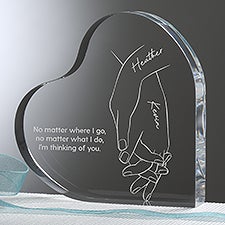 Hand in Hand Personalized Acrylic Heart Keepsake  - 52849