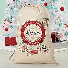 North Pole Delivery Personalized Christmas Santa Gift Sack  - 52855