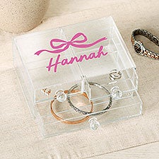 Darling Bow Personalized Acrylic Jewelry Box - 52879