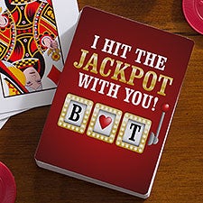 Hit the Jackpot Personalized Couples Initials Playing Cards  - 52961