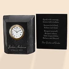 Secrets of Success Personalized Graduation Marble Clock - 53060