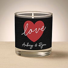 Romantic Date Night Personalized 8oz Glass Candle - 53063