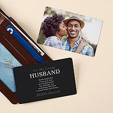 To My Husband Personalized Photo Metal Wallet Card - 53207