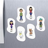 Family Cartoon Character Personalized Refrigerator Magnets - 5372