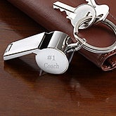 Stainless Steel Personalized Whistle Keychain - 5449