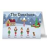 Personalized Christmas Cards - Winter Family Cartoon Characters - 5701