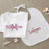 Personalized Embroidered Baby Clothes - Girls Name & Initial - 5792