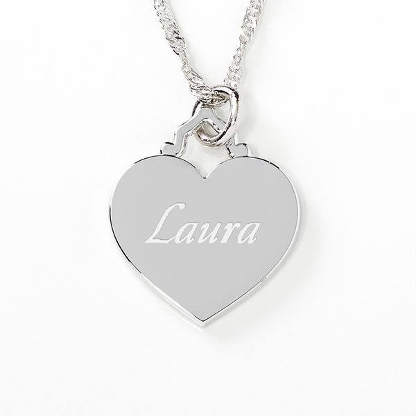 Personalized Heart Choker Necklace For Women - Sterling Silver
