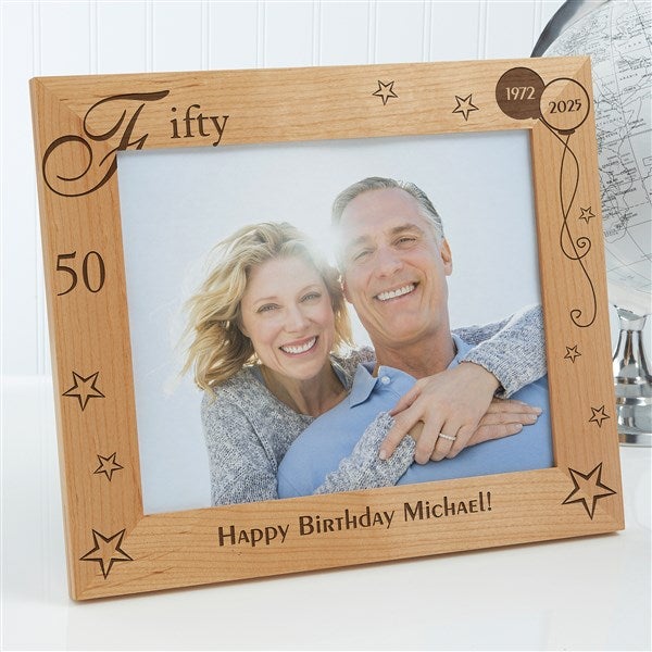 Personalized Happy Birthday Wooden Picture Frame - Birthday Memories Design - 1010