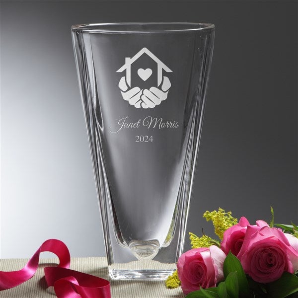 Personalized Logo Engraved Logo Crystal Vase  - 10108