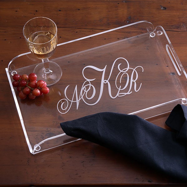 SMALL Monogram Lucite Tray, Personalized Acrylic Tray, Hostess Gift,  Wedding Gift, Gift for Her, Jewelry Tray, Grad Gift, Appetizer Tray 