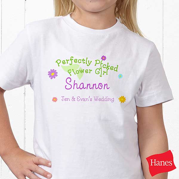 Personalized Flower Girl Wedding Youth T-Shirt - Perfectly Picked ...