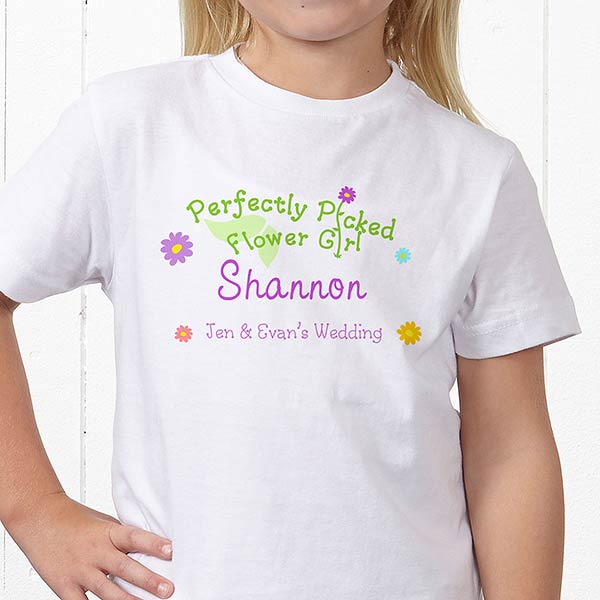 Personalized Flower Girl Wedding Youth TShirt Perfectly Picked