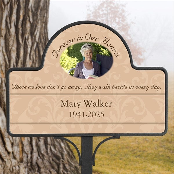 Personalized Memorial Garden Stake - Forever In Our Hearts - 10443