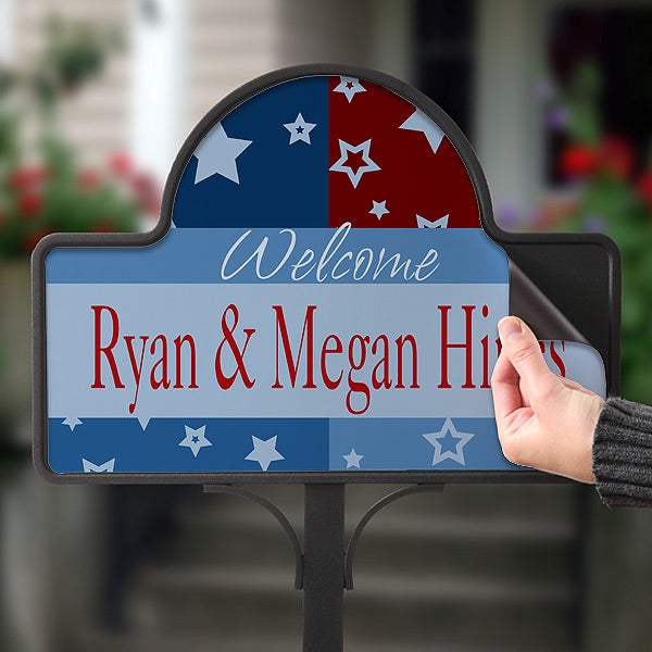 Personalized Family Name Yard Stakes - All American - 10512