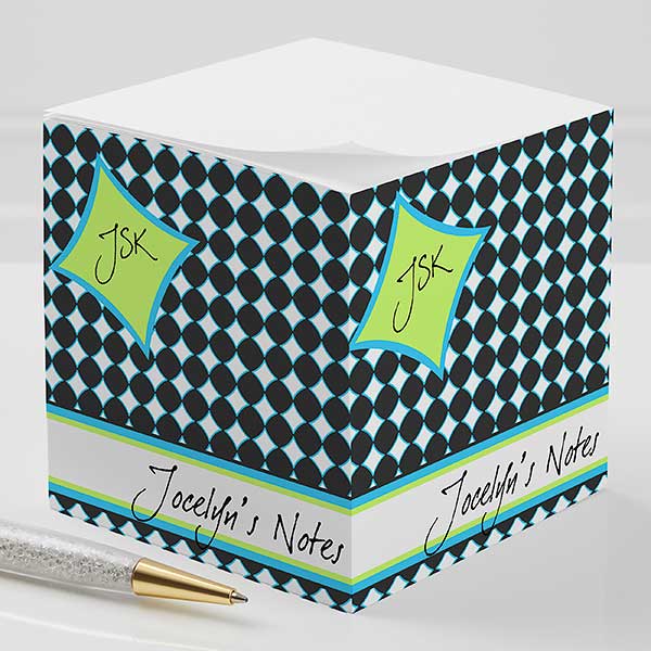 Personalized Sticky Note Cubes - Name & Initials - 10658