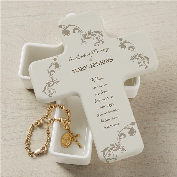 Personalized Cross Keepsake Box - Loving Memory - 10782