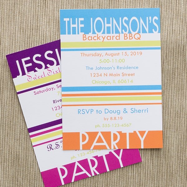 Personalized Party Invitations - Time To Celebrate