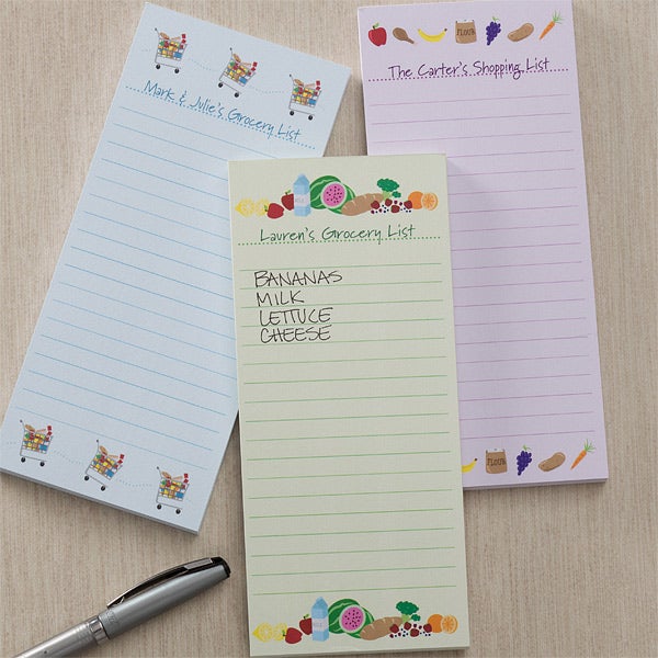 Personalized Grocery List Notepads - Magnetic