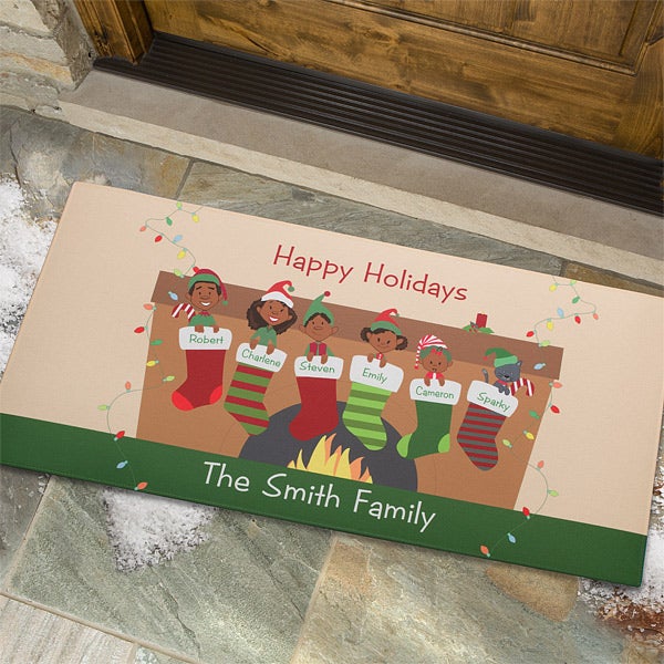 Personalized Christmas Doormats - Stocking Family - 10930