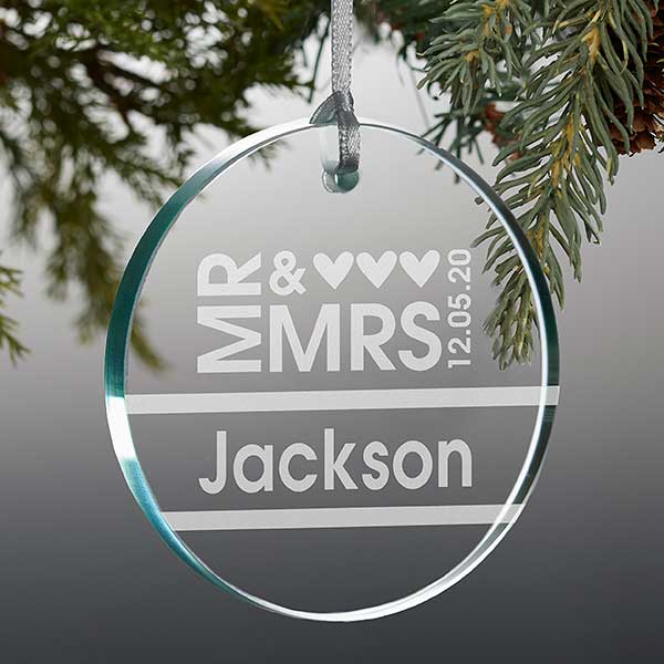 glass wedding christmas ornaments