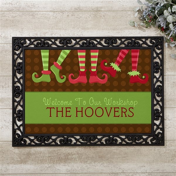 Personalized Holiday Doormats - Christmas Elves Workshop