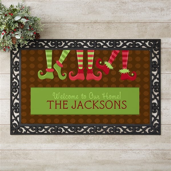 Personalized Holiday Doormats - Christmas Elves Workshop - 10955