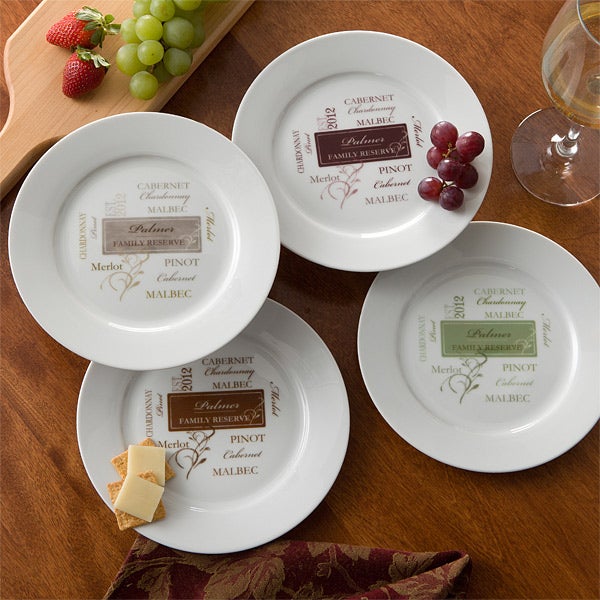 Personalized Dinner Party Plates - Wine Please - 11128