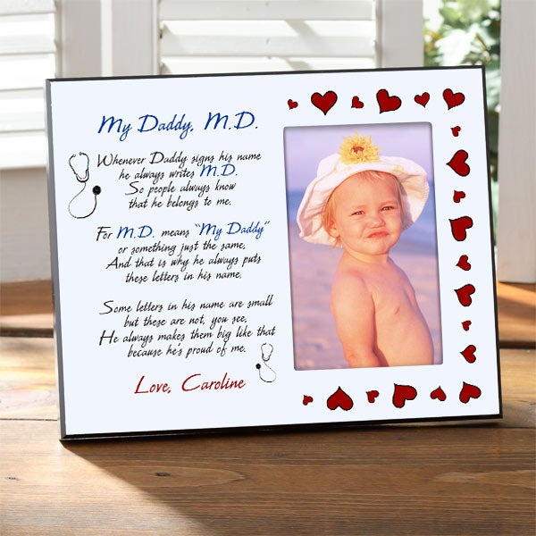 Personalized Medical Doctor Picture Frame - My Daddy, M.D. - 1114