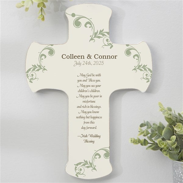 Personalized Wall Cross - Irish Wedding Blessings - 11324