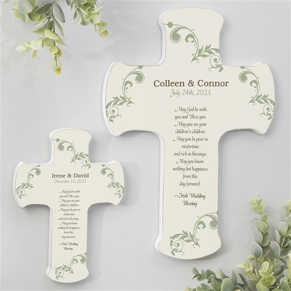 Personalized Wall Cross - Irish Wedding Blessings