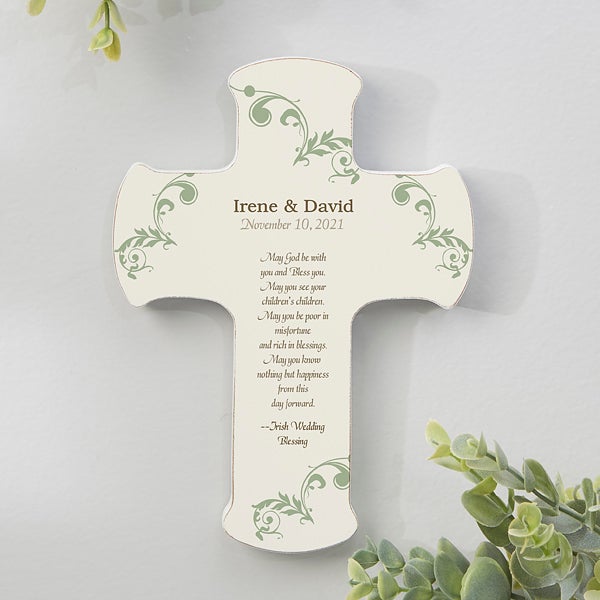 Personalized Wall Cross - Irish Wedding Blessings