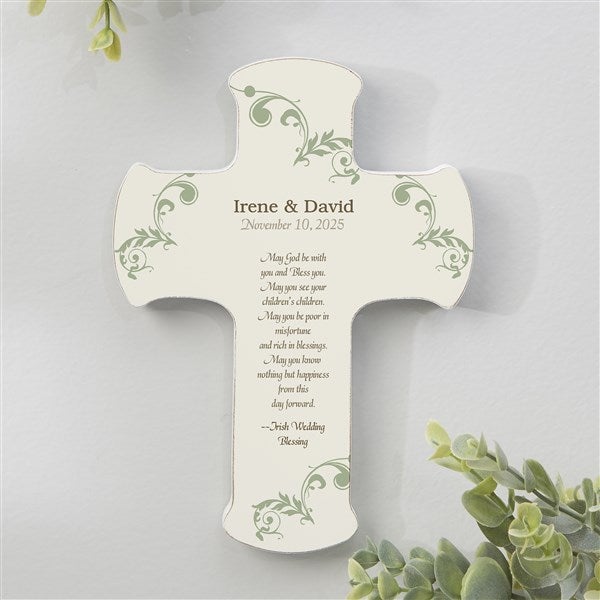 Personalized Wall Cross - Irish Wedding Blessings - 11324