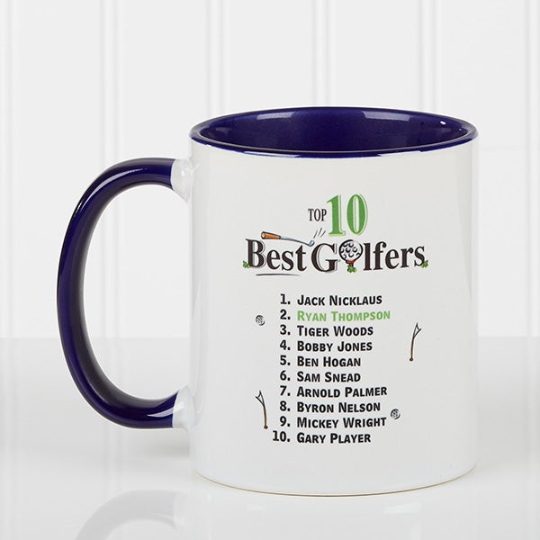 Personalized Golf Coffee Mugs - Top 10 Golfers - 11658