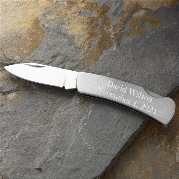 Personalized Stainless Steel Pocket Knife - 11925