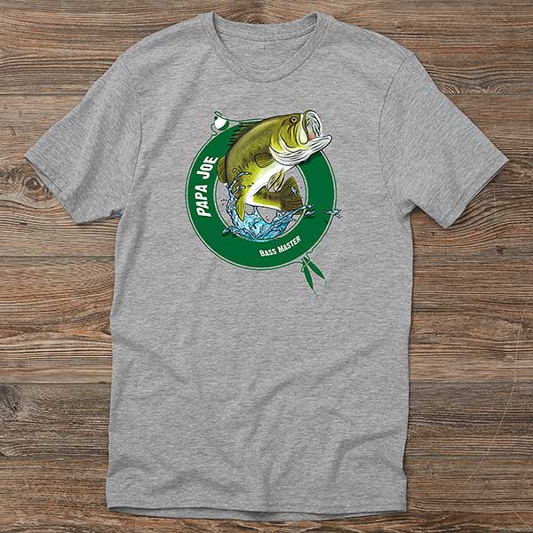 Men's Personalized Fishing T-shirt Fisherman Bass Fishing Shirt