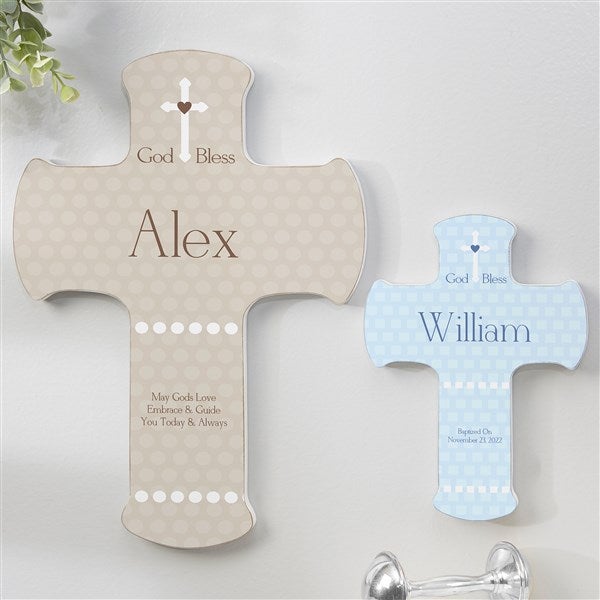 God Bless Baby Personalized 7-inch Wall Cross