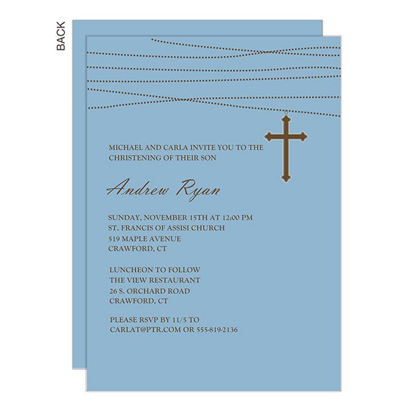 Personalized Christening Invitations - God Bless Baby - 12108