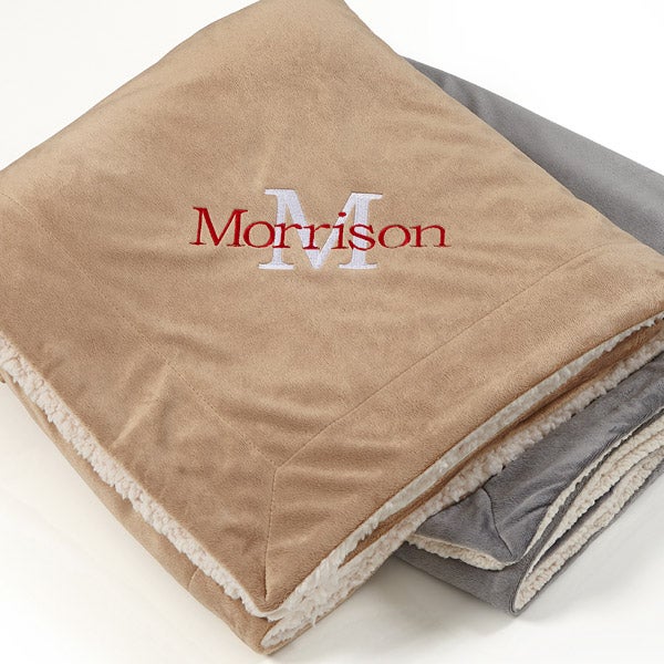 Personalized Monogram Sherpa Blanket 50x60