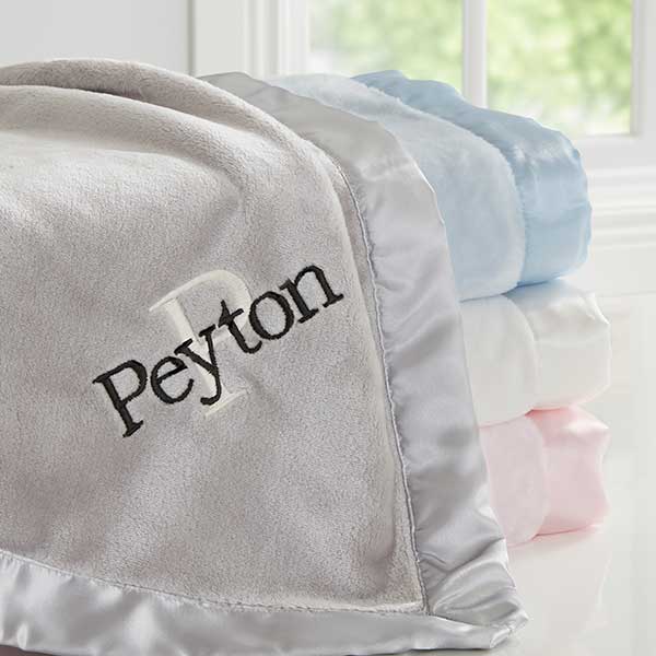 Personalized Blue Baby Boy Blankets 