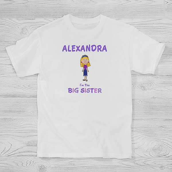 Personalized Girl Cartoon Character Clothes - I'm The Sister - 12315