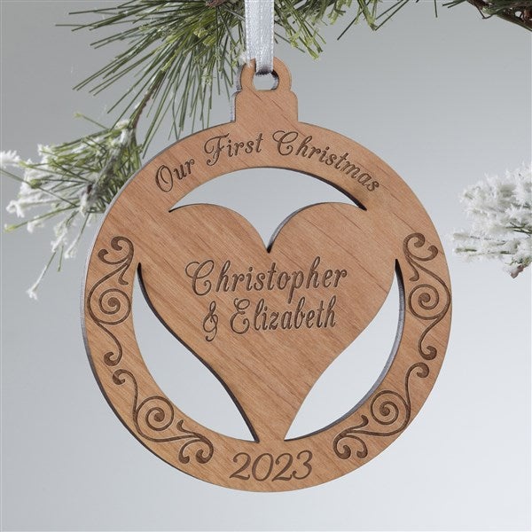 Close To Her Heart Personalized Natural Wood Ornament