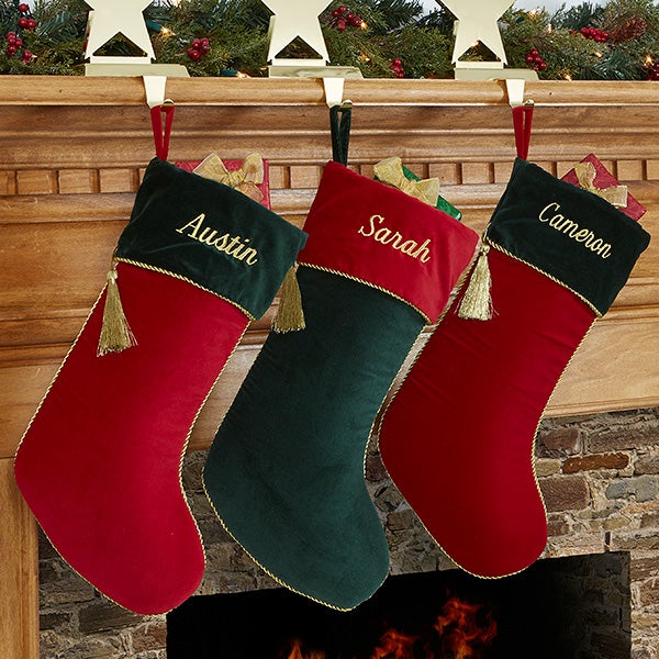 12476 - Velvet Splendor Personalized Christmas Stocking